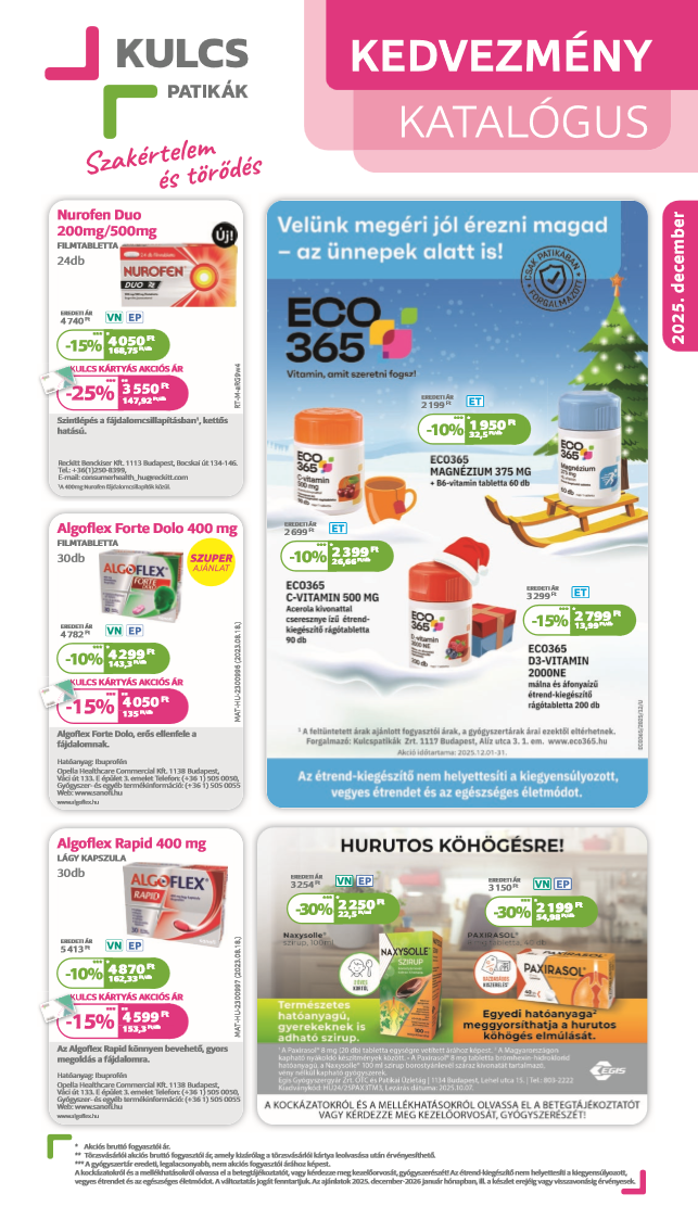 Kedvezmény katalógus - KulcsPatikák