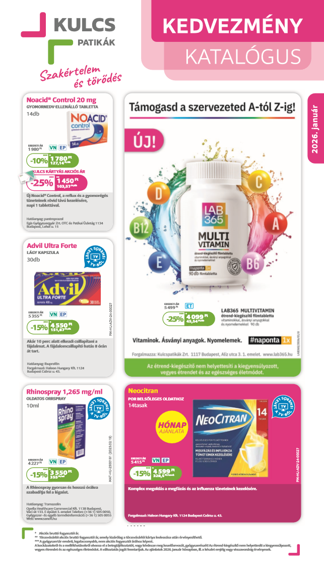 Kedvezmény katalógus - KulcsPatikák